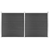 Image de vidaXL Vidaxl Ensemble De Panneau De Clôture Wpc 353x186 Cm Noir