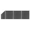 Image de vidaXL Ensemble de panneau de clôture WPC 619x(105-186) cm Noir