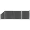 Image de vidaXL Ensemble de panneau de clÃ´ture WPC 619x(105-186) cm Noir