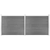 Image de vidaXL vidaXL Ensemble de panneau de clôture WPC 353x146 cm Gris