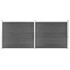 Image de vidaXL Ensemble de panneau de clôture WPC 353x146 cm Noir 3070459