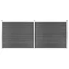 Image de vidaXL Ensemble de panneau de clÃ´ture WPC 353x146 cm Noir