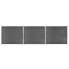 Image de vidaXL Ensemble de panneau de clôture WPC 526x146 cm Noir