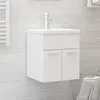 Image de Vidaxl Armoire D'Ã©vier Avec Lavabo IntÃ©grÃ© Blanc AgglomÃ©rÃ©