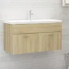 Image de vidaXL Vidaxl Armoire D'évier Avec Lavabo Intégré Chêne Sonoma Aggloméré
