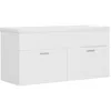 Image de vidaXL Vidaxl Armoire D'évier Avec Lavabo Intégré Blanc Aggloméré