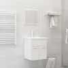 Image de vidaXL Ensemble de meubles de salle de bain Blanc Aggloméré3070856