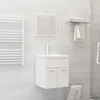 Image de vidaXL Ensemble de meubles de salle de bain Blanc AgglomÃ©rÃ©