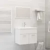 Image de vidaXL Ensemble de meubles de salle de bain Blanc Aggloméré