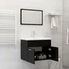 Image de vidaXL Ensemble de meubles de salle de bain Noir Aggloméré3070866