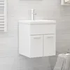 Image de vidaXL Vidaxl Armoire D'évier Avec Lavabo Intégré Blanc Aggloméré