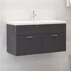 Image de vidaXL Armoire d'évier avec lavabo intégré Gris brillant Aggloméré3071296