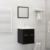 Image de vidaXL Ensemble de meubles de salle de bain Noir Aggloméré3071307