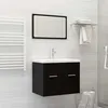 Image de vidaXL Ensemble de meubles de salle de bain Noir Aggloméré3071316