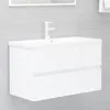 Image de vidaXL Armoire d'évier avec lavabo intégré Blanc Bois d'ingénierie3071549