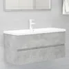 Image de vidaXL Armoire d'évier avec lavabo intégré Gris béton Aggloméré