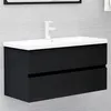 Image de vidaXL Armoire d'évier avec lavabo intégré noir bois d'ingénierie3071649