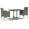 Image de Vidaxl Ensemble De Salle Ã Manger De Jardin 3 Pcs Gris