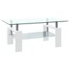 Image de vidaXL Table basse Blanc et transparent 95x55x40 cm Verre trempé330304