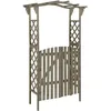 Image de vidaXL Pergola avec portail 116x40x204 cm Gris Bois de sapin massif316393