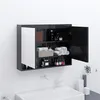 Image de vidaXL Armoire à miroir de salle de bain 80x15x60 cm MDF Noir brillant
