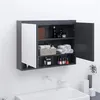 Image de vidaXL Armoire à miroir de salle de bain 80x15x60 cm MDF Gris331534