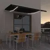Image de vidaXL Auvent automatique capteur de vent et LED 400x350 cm Anthracite