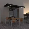 Image de vidaXL Auvent manuel rétractable avec LED 400x350 cm Anthracite