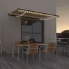 Image de vidaXL Auvent automatique capteur de vent/LED 400x350cm Jaune et blanc