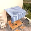 Image de vidaXL Auvent manuel rétractable avec store 3x2,5 m Bleu et blanc