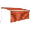 Image de vidaXL Vidaxl Auvent Rétractable Manuel Avec Store 3,5x2,5 M Orange Et Marron