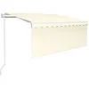 Image de vidaXL Vidaxl Auvent Automatique Store Capteur De Vent Led 3,5x2,5 M Crème