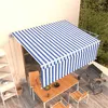 Image de vidaXL Auvent automatique rétractable avec store 4x3 m Bleu et blanc