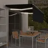 Image de vidaXL Auvent manuel rétractable avec store et LED 4,5x3 m Anthracite