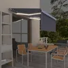 Image de vidaXL Auvent manuel rétractable et store et LED 3x2,5 m Bleu et blanc3069381