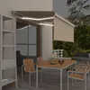 Image de vidaXL Auvent manuel rétractable avec store et LED 3x2,5 m Crème