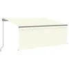 Image de Auvent Manuel RÃ©tractable Avec Store Et Led 3x2,5 M CrÃ¨me Vidaxl