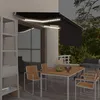 Image de vidaXL Auvent rétractable manuel avec store LED 3,5x2,5 m Anthracite