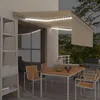 Image de vidaXL Auvent manuel rétractable avec store et LED 4x3m Crème