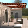 Image de vidaXL Auvent manuel rétractable avec LED 300x250 cm Orange et marron