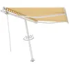 Image de vidaXL Vidaxl Auvent Automatique Sur Pied 300x250 Cm Jaune/Blanc