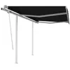 Image de vidaXL Auvent manuel rétractable avec poteaux 3x2,5 m Anthracite