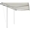 Image de vidaXL Vidaxl Auvent Rétractable Automatique Et Poteaux 3x2,5 M Crème