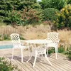 Image de Vidaxl Ensemble De Bistro 3 Pcs Aluminium CoulÃ© Blanc
