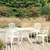 Image de vidaXL Ensemble de bistro 5 pcs Aluminium coulé Blanc