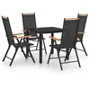 Image de vidaXL Ensemble à manger de jardin 5 pcs aluminium noir