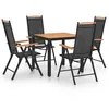 Image de vidaXL Ensemble à manger de jardin 5 pcs aluminium noir