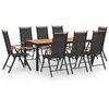 Image de vidaXL Ensemble à manger de jardin 9 pcs aluminium noir