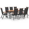 Image de vidaXL Vidaxl Ensemble De Salle À Manger De Jardin 9 Pcs Aluminium Noir