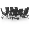 Image de vidaXL Ensemble à manger de jardin 9 pcs aluminium anthracite3070641
